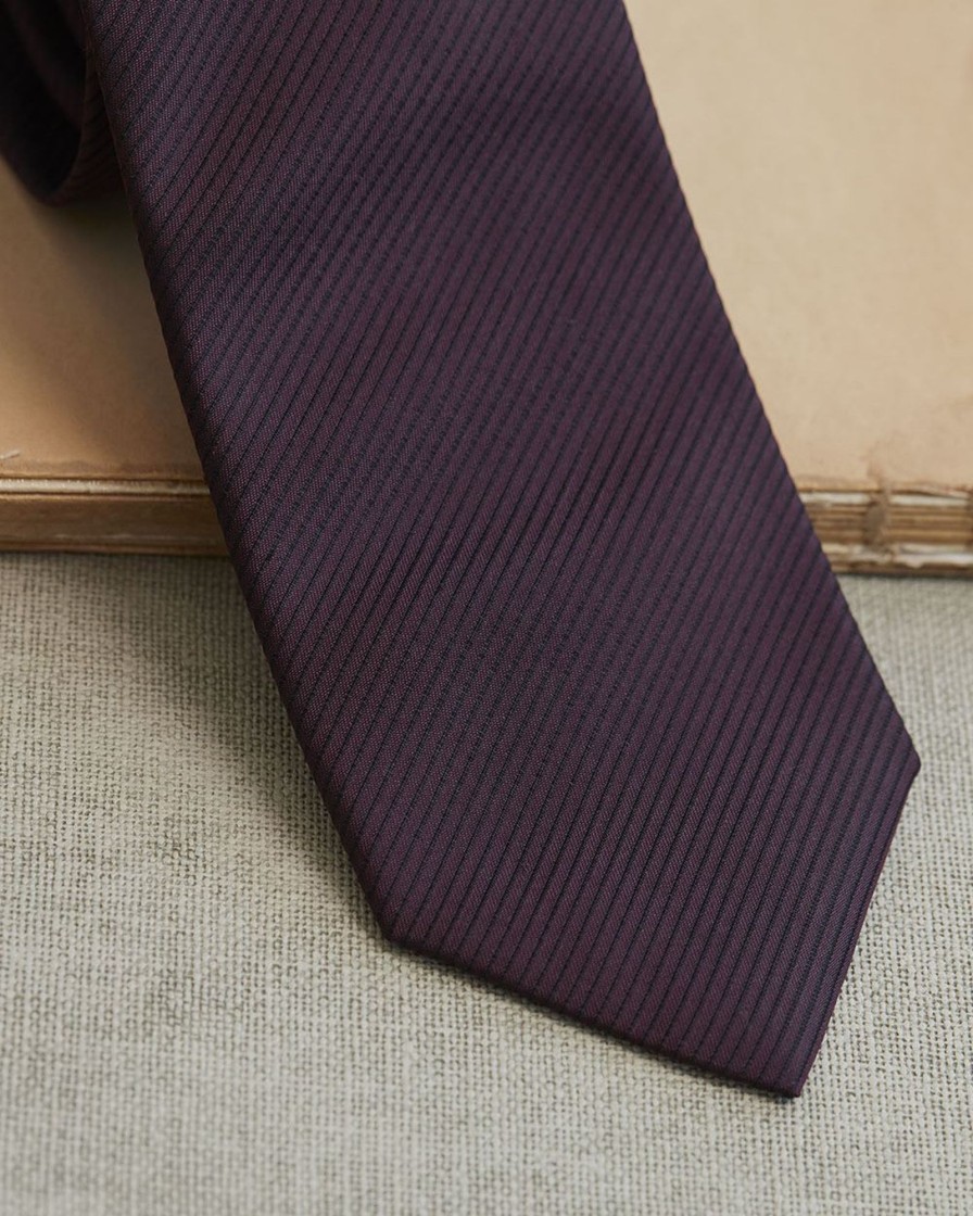 Men r.w. & co. Ties & Bow Ties | Textured Regular Tie Bordeaux