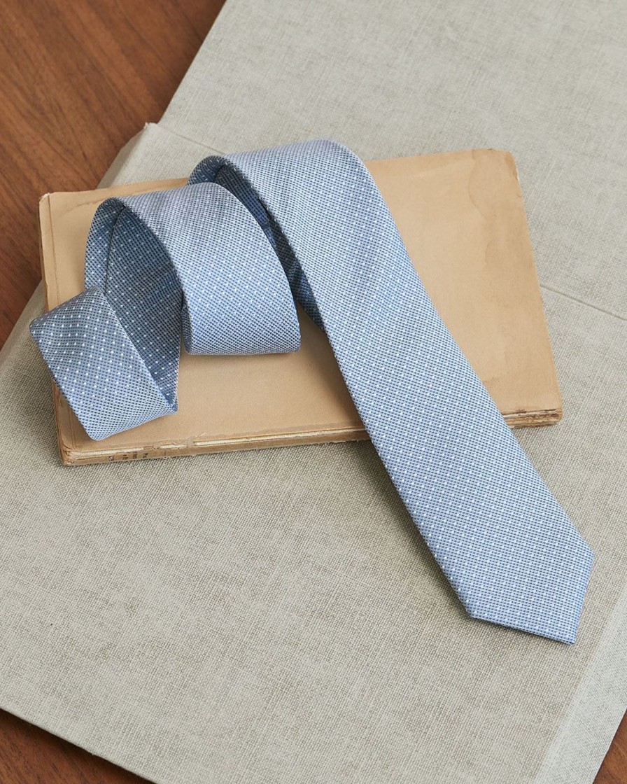 Men r.w. & co. Ties & Bow Ties | Skinny Tie With Micro Dots Teal -