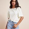 Women r.w. & co. Tops | Short-Sleeve Popover Linen Blouse Snow White