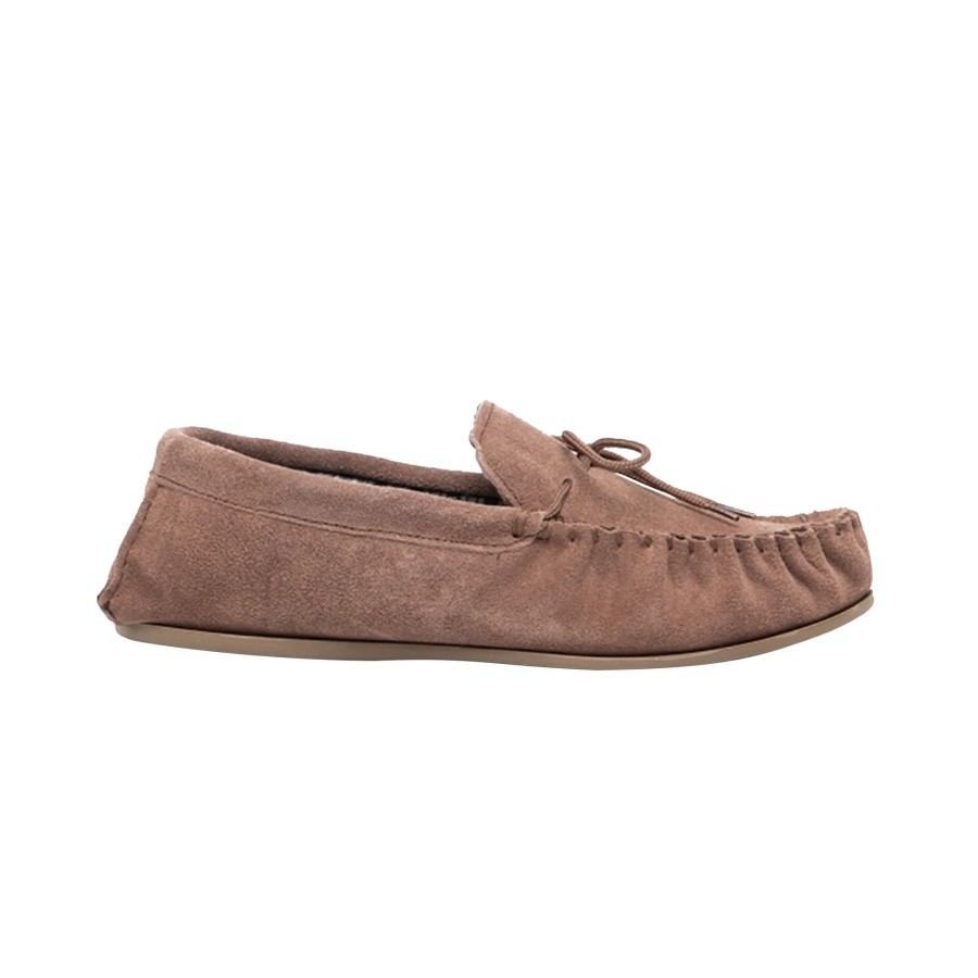 Men mokkers Shoes | Mokkers - Mens Bruce Real Suede Moccasin Slippers Dark Beige