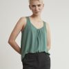 Women r.w. & co. Blouses & Shirts | Silky Crepe Square-Neck Cami Dark Olive