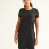 Women hyba Hyba Activewear | Short-Sleeve T-Shirt Dress - Dry Lux Hyba Black