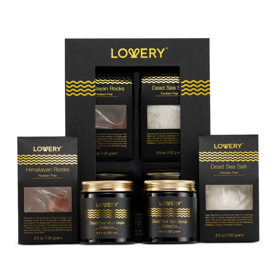 Women lovery | Lovery Dead Sea Minerals Spa Gift Box For Women & Men - Self Care Kit Black