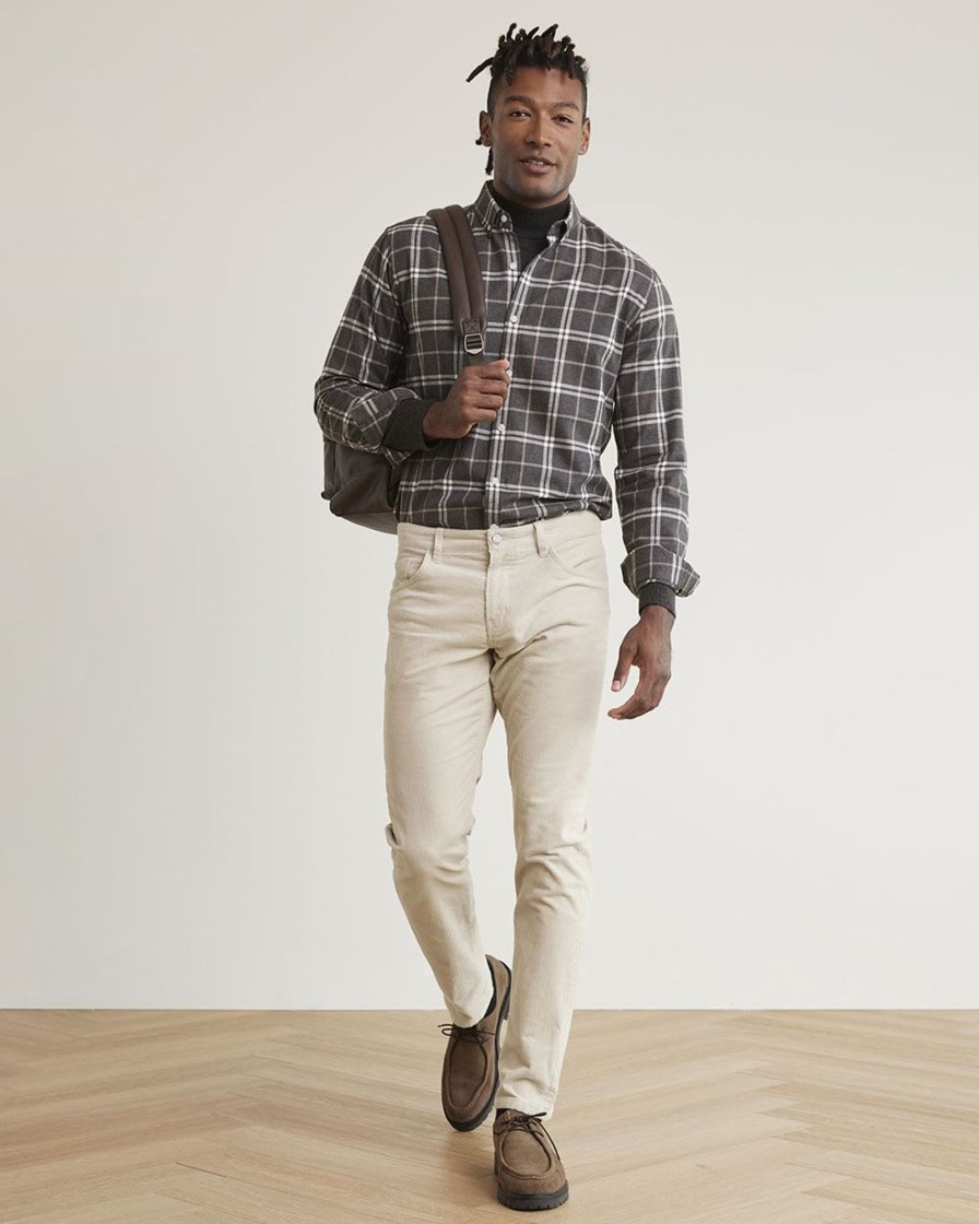 Men r.w. & co. Shirts | Regular-Fit Plaid Flannel Shirt Dark Htr Grey