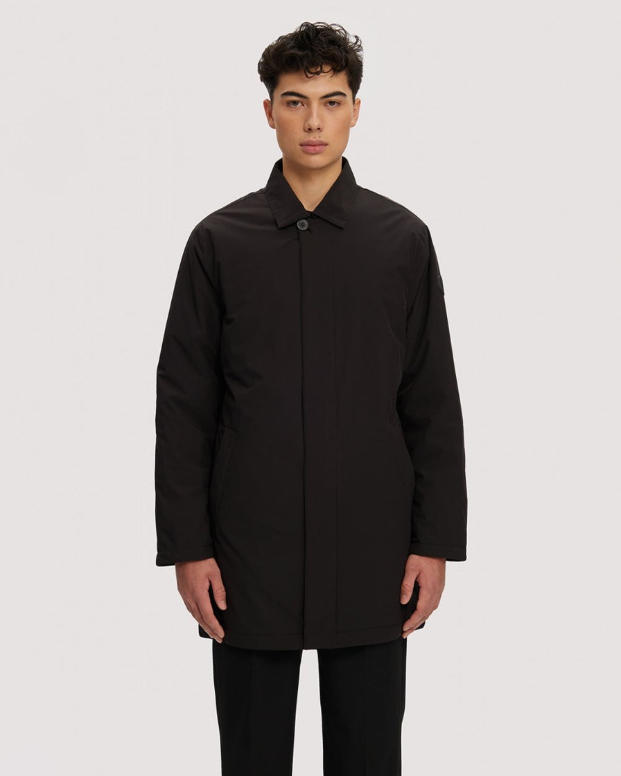 Men noize Coats & Jackets | Noize - Ryo Mid Length Puffer Black