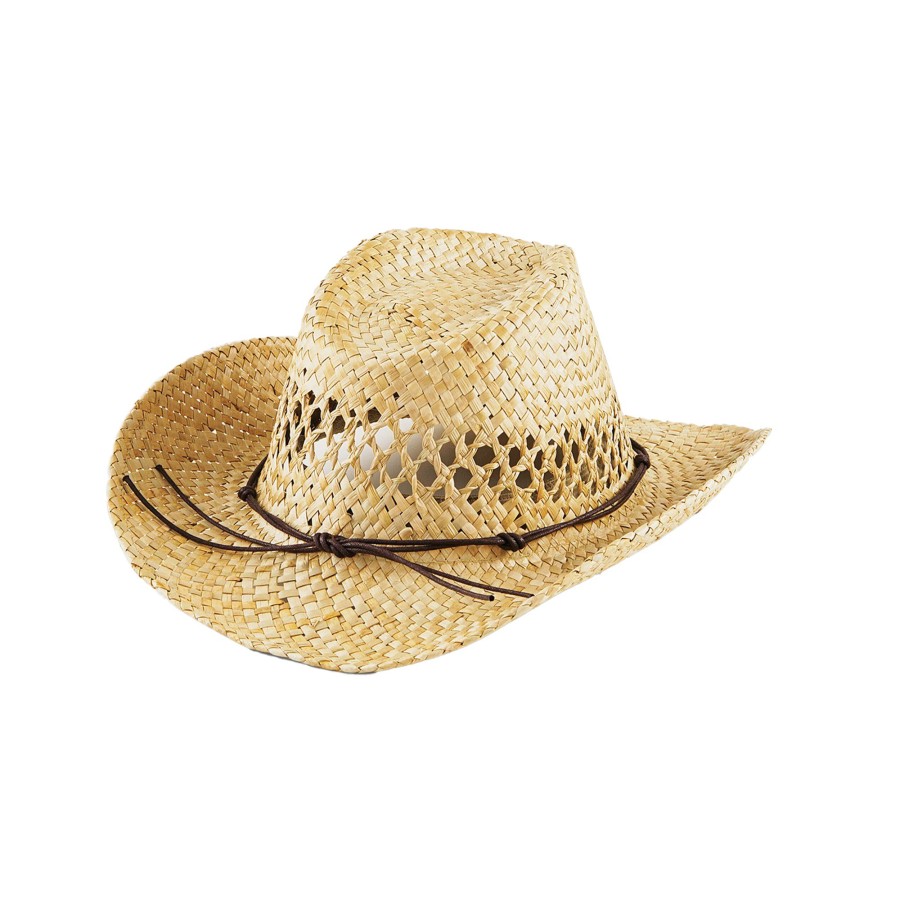 Men beechfield Scarves, Gloves & Hats | Beechfield - Unisex Adult Straw Cowboy Hat Light Beige