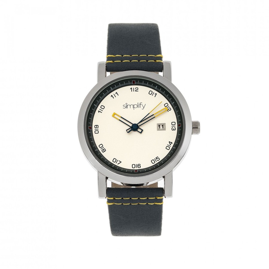 Women simplify Watches | Simplify - The 5300 Leather-Band Watch W/Date - Gold/Brown Silver