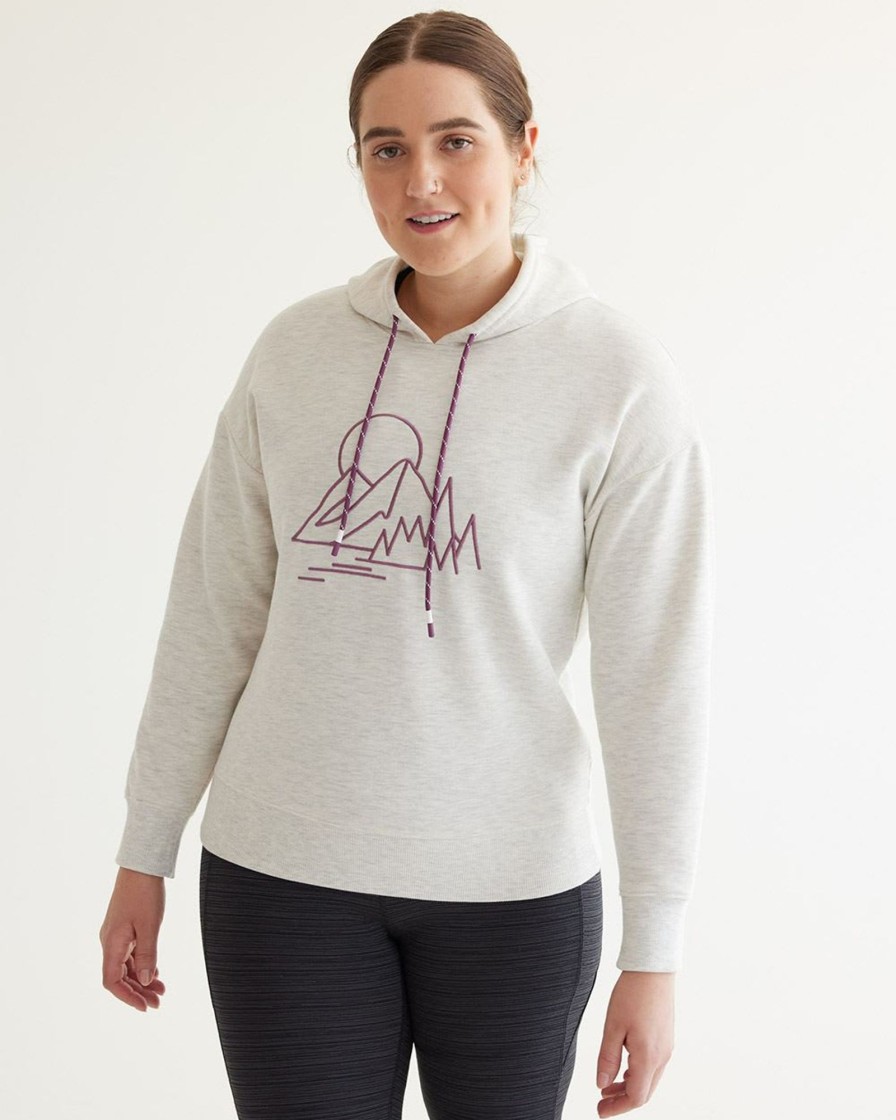 Women hyba Hyba Activewear | Hooded Sweatshirt With Kangaroo Pocket, Hyba Heather Light Latte