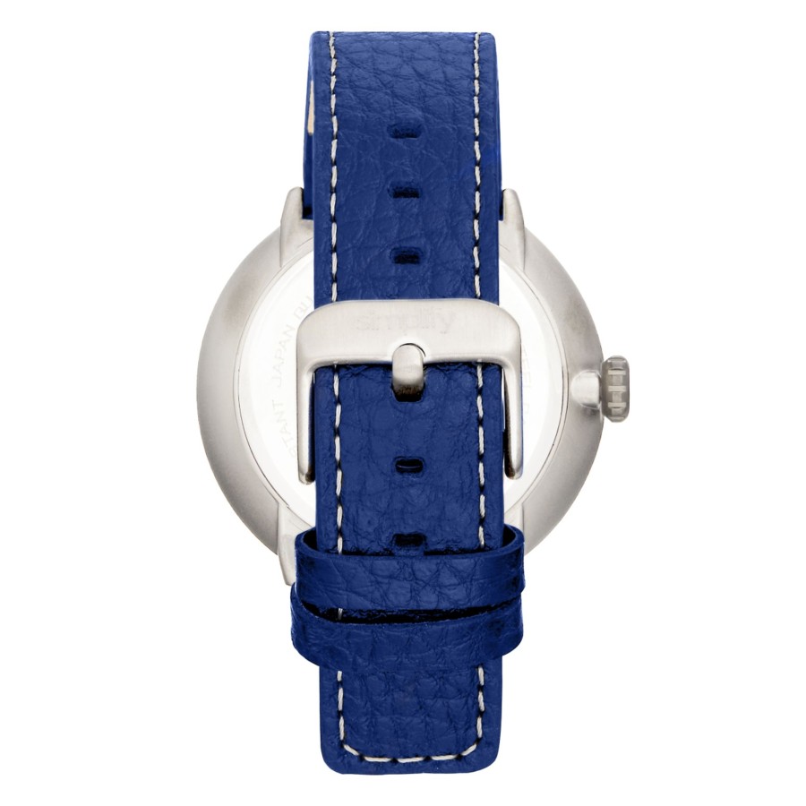 Women simplify Watches | Simplify - The 7100 Leather-Band Watch W/Date - Black Medium Blue