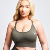 Women twill active Active Tops | Twill Active - Moire Recycled Strappy Sports Bra - Petrol Light Green