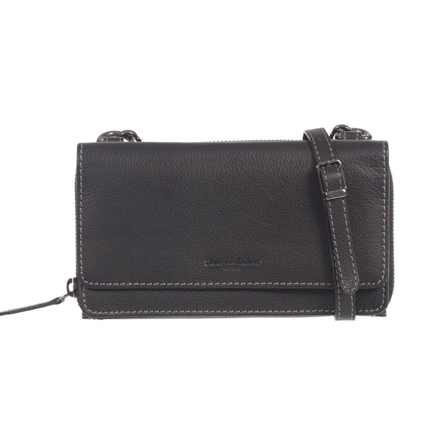 Women club rochelier Bags | Club Rochelier Ladies' Large Leather Wallet On String Black