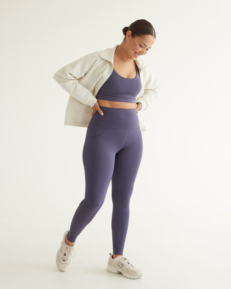 Women hyba Active Bottoms | High-Rise Pulse Legging With Pockets, Hyba Graystone