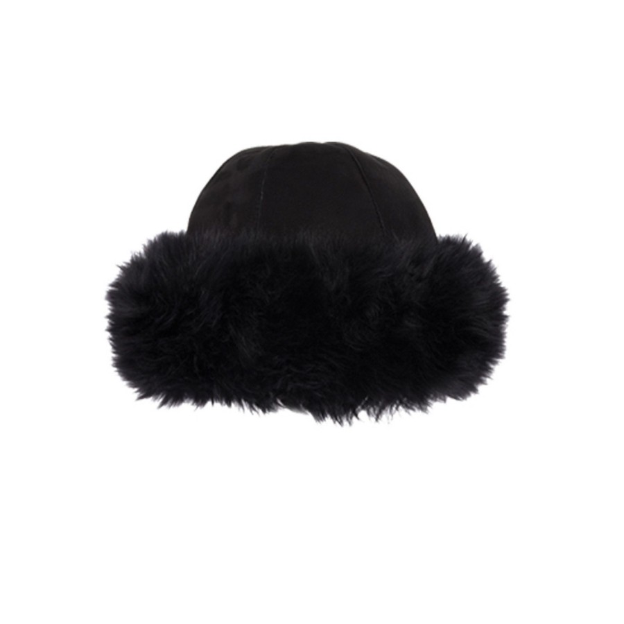 Women eastern counties leather Hats, Gloves, & Scarves | Eastern Counties Leather - Womens/Ladies Moritz Sheepskin Panel Hat Black