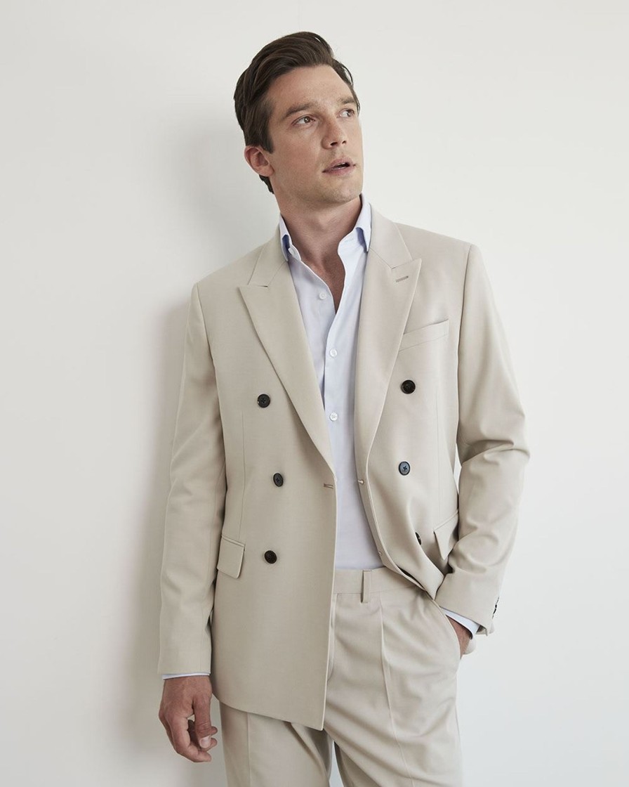 Men r.w. & co. Suits | Tailored-Fit Double-Breasted Suit Blazer Light Beige