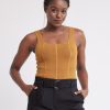 Women r.w. & co. Sweaters & Cardigans | Sleeveless Square-Neck Bodycon Top With Bustier Effect Cathay Spice