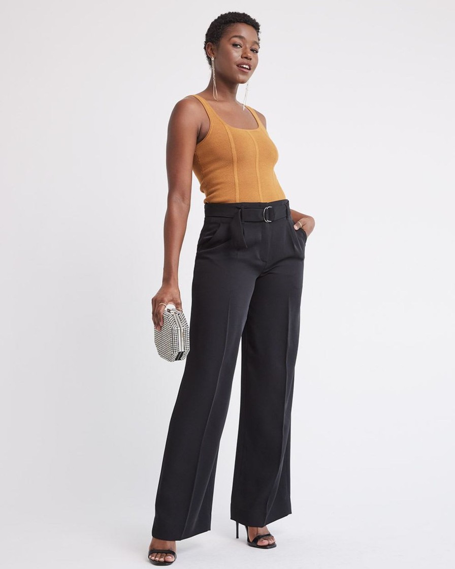 Women r.w. & co. Sweaters & Cardigans | Sleeveless Square-Neck Bodycon Top With Bustier Effect Cathay Spice