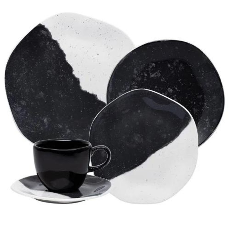 Home oxford | Oxford Ryo Luna 20 Pieces Dinnerware Set Service For 4 Black