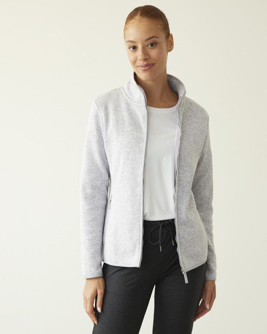 Women hyba Hyba Activewear | Warm Polar Fleece Jacket, Hyba Dappley Grey