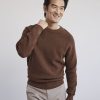 Men r.w. & co. Sweaters & Cardigans | Long-Sleeve Crew-Neck Waffled Sweater Cinnamon Bread