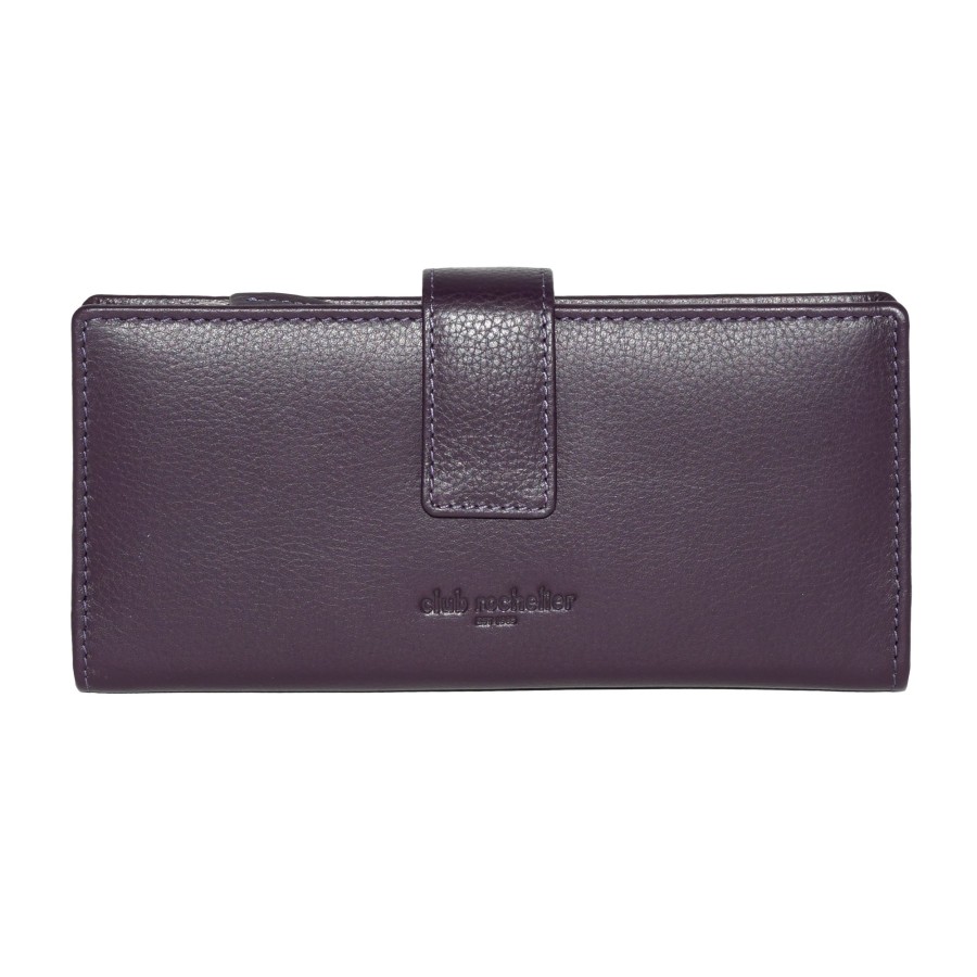 Women club rochelier Bags | Club Rochelier Ladies' Clutch Wallet With Tab Dark Purple