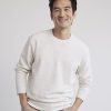 Men r.w. & co. Sweaters & Cardigans | Crew-Neck Waffled-Knit Pullover Marshmallow