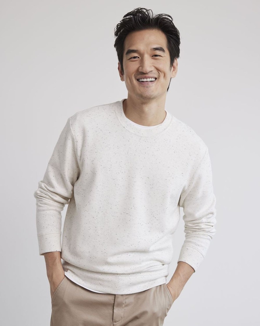 Men r.w. & co. Sweaters & Cardigans | Crew-Neck Waffled-Knit Pullover Marshmallow