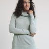 Women r.w. & co. Sweaters & Cardigans | Long-Sleeve Funnel-Neck Cashmere-Blend Sweater Surf Spray Mix - Sw