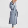 Women belle & bloom Coats & Jackets | Belle & Bloom Wide Awake Split Hem Overcoat Medium Blue