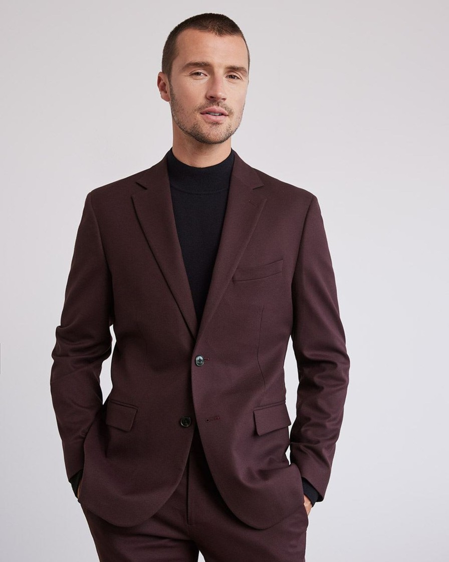 Men r.w. & co. Suits | Tailored-Fit Brushed Suit Blazer Deep Mahogany Red