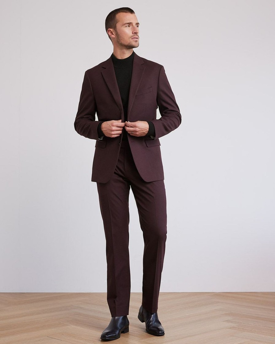 Men r.w. & co. Suits | Tailored-Fit Brushed Suit Blazer Deep Mahogany Red