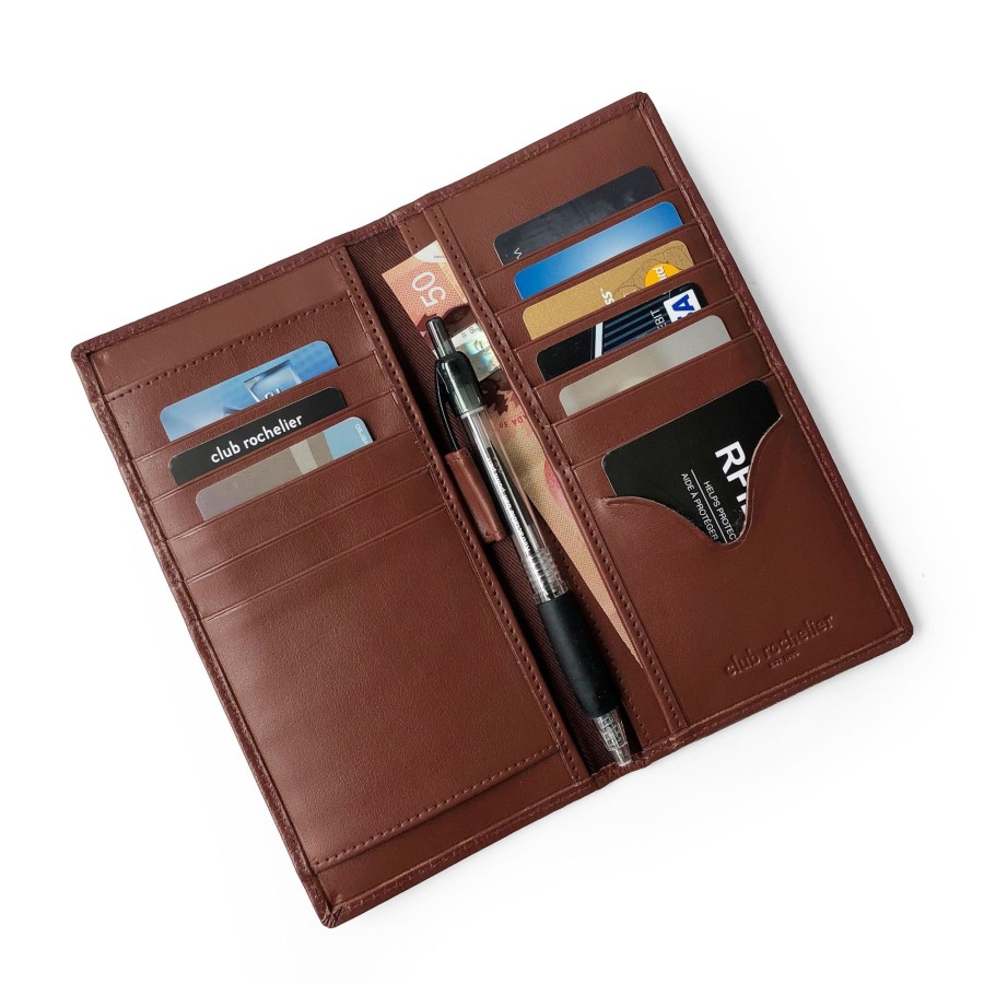 Men club rochelier Bags & Wallets | Club Rochelier Checkbook Clutch Wallet Dark Brown