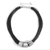 Women don't ask Jewelry | Multi-Strand Faux Leather & Silvertone Necklace - Don'T Ask Black