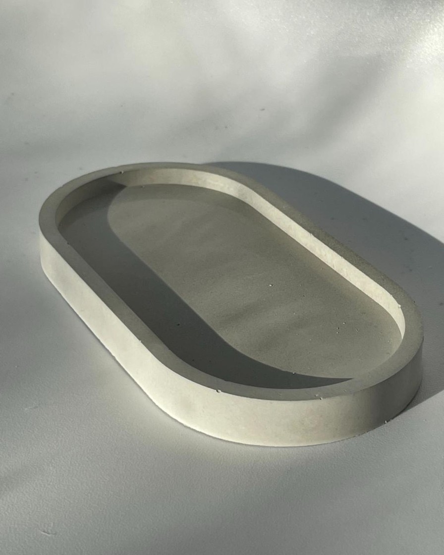 Home aaram lux | Oval Concrete Tray | Aaram Lux N/A