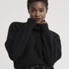 Women r.w. & co. Tops | Merino-Blend Turtleneck Sweater Black