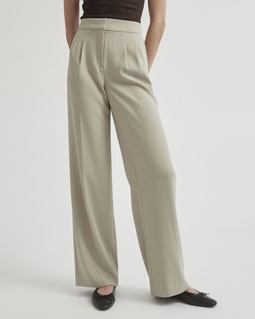 Women r.w. & co. Pants | High-Rise Wide-Leg Long Crepe Pant Maplewood