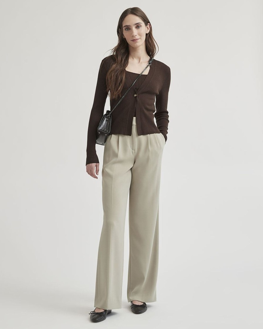 Women r.w. & co. Pants | High-Rise Wide-Leg Long Crepe Pant Maplewood