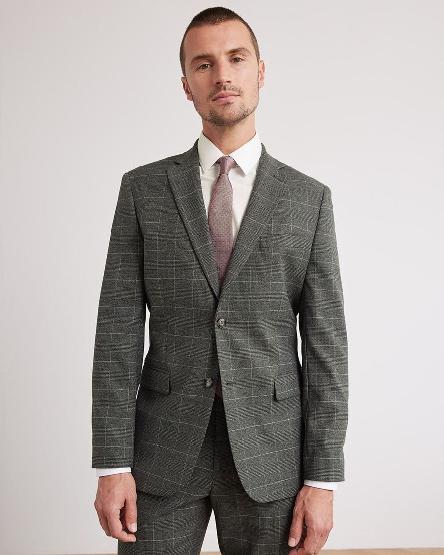 Men r.w. & co. Suits | Tailored-Fit Grey Checkered Suit Blazer Medium Grey