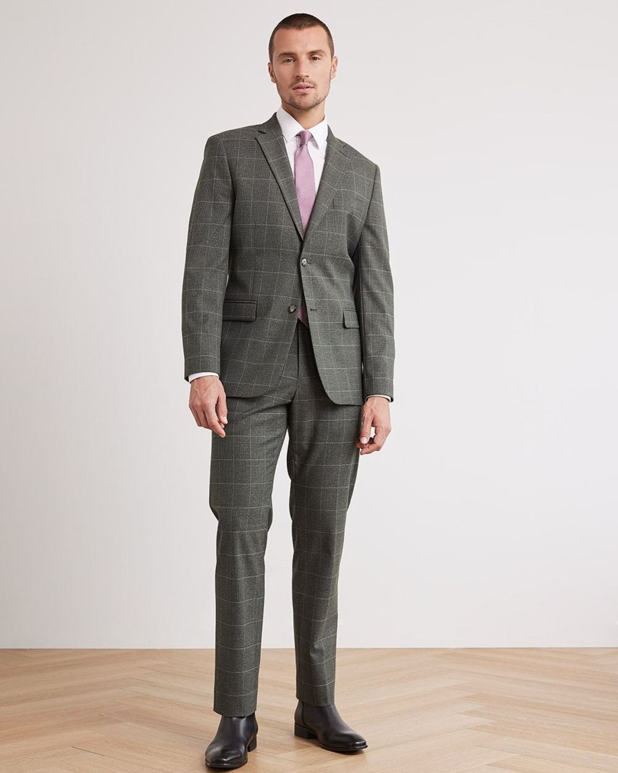 Men r.w. & co. Suits | Tailored-Fit Grey Checkered Suit Blazer Medium Grey