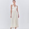 Women endless rose Dresses & Jumpsuits | Endless Rose- Mixed Media Vest Pleated Jumpsuit Light Beige