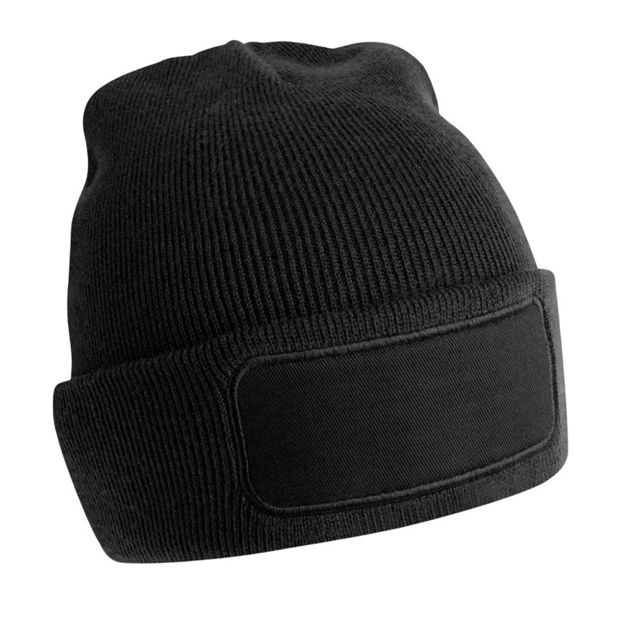 Men beechfield Scarves, Gloves & Hats | Beechfield - Original Recycled Woven Patch Beanie Black