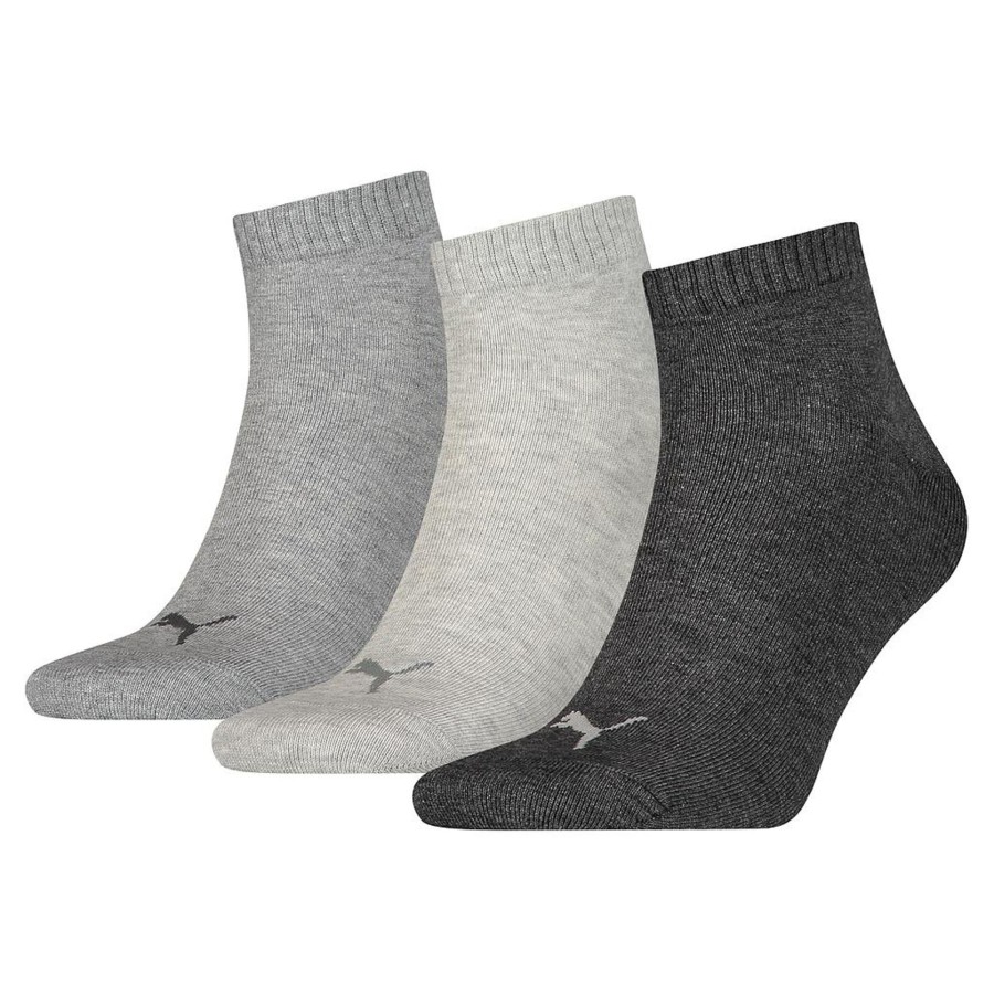 Men puma Socks | Puma - Unisex Adult Quarter Training Ankle Socks (Pack Of 3) Light Grey