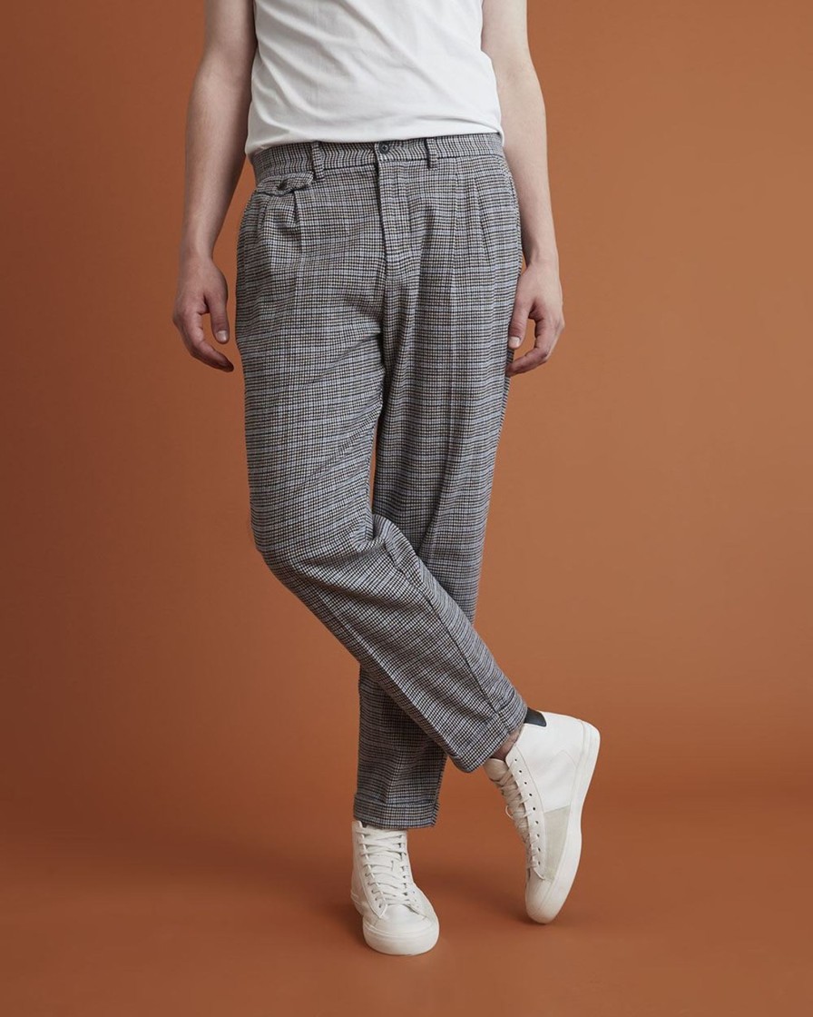 Men r.w. & co. Pants | Gender-Neutral Houndstooth Tapered-Leg Pant Chinchilla