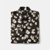 Men r.w. & co. Shirts | Tailored-Fit Dress Shirt With Bold Floral Pattern Black