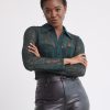 Women r.w. & co. Blouses & Shirts | Long-Sleeve Buttoned-Down Lace Blouse Green Gables