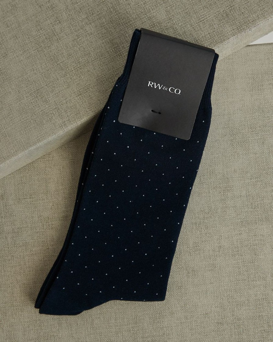 Men r.w. & co. Socks | Micro Dot Dress Socks Navy Blue