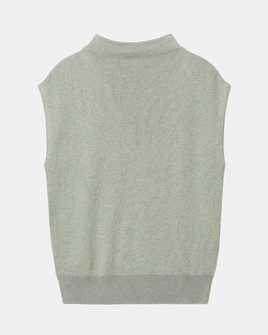 Women r.w. & co. Sweaters & Cardigans | Sleeveless Funnel-Neck Sweater Laurel Wreath