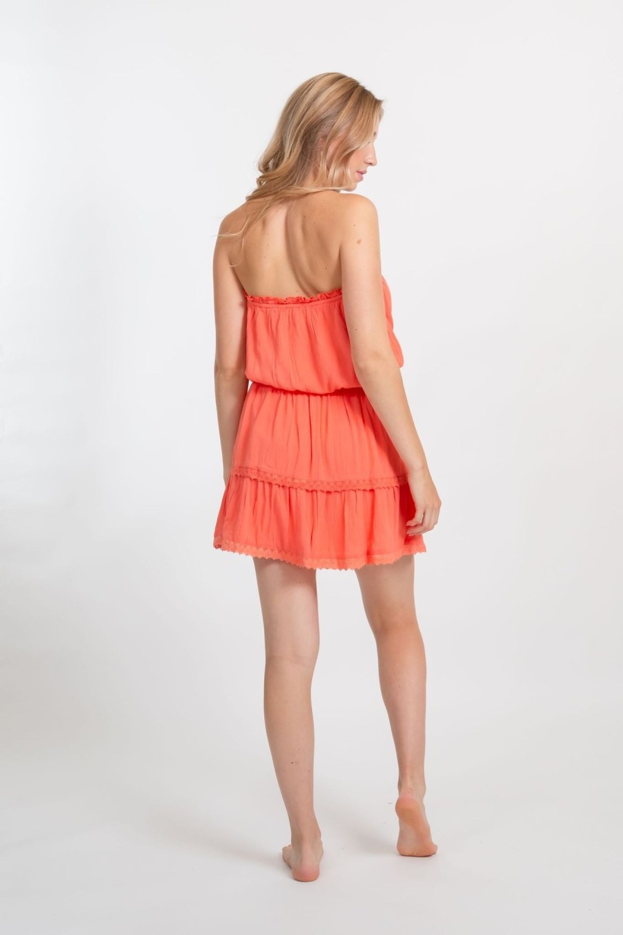 Women koy resort Dresses & Jumpsuits | Koy Resort Miami Bandeau Mini Dress Medium Orange