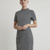 Women r.w. & co. Dresses & Jumpsuits | Short-Sleeve Herringbone Dress With Wrap Skirt Black Multi