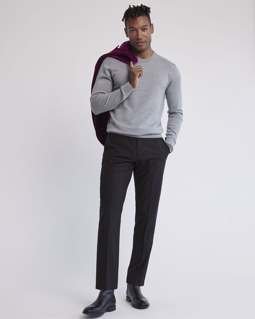 Men r.w. & co. Sweaters & Cardigans | Merino-Wool Crew-Neck Sweater Light Grey