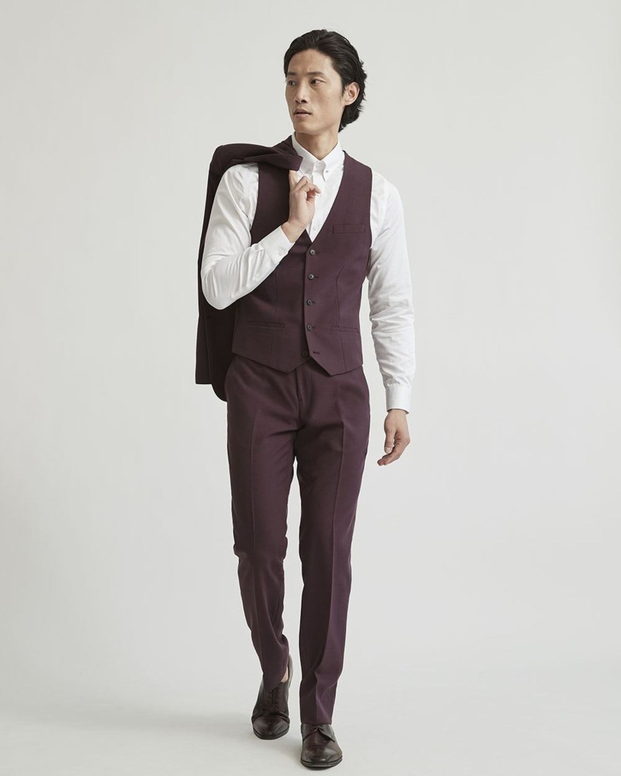 Men r.w. & co. Blazers | Solid Stretch Suit Vest Plum Perfect